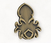 Kraken Logo Lapel Pin in Brass